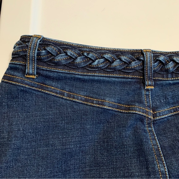 Harper Jean Denim Mini Skirt Front Brass Buttons Size Small - Picture 6 of 6